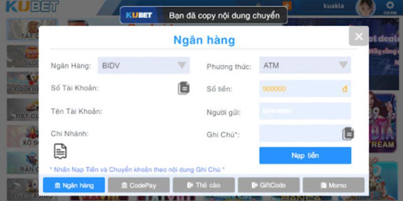 nạp tiền Kubet 